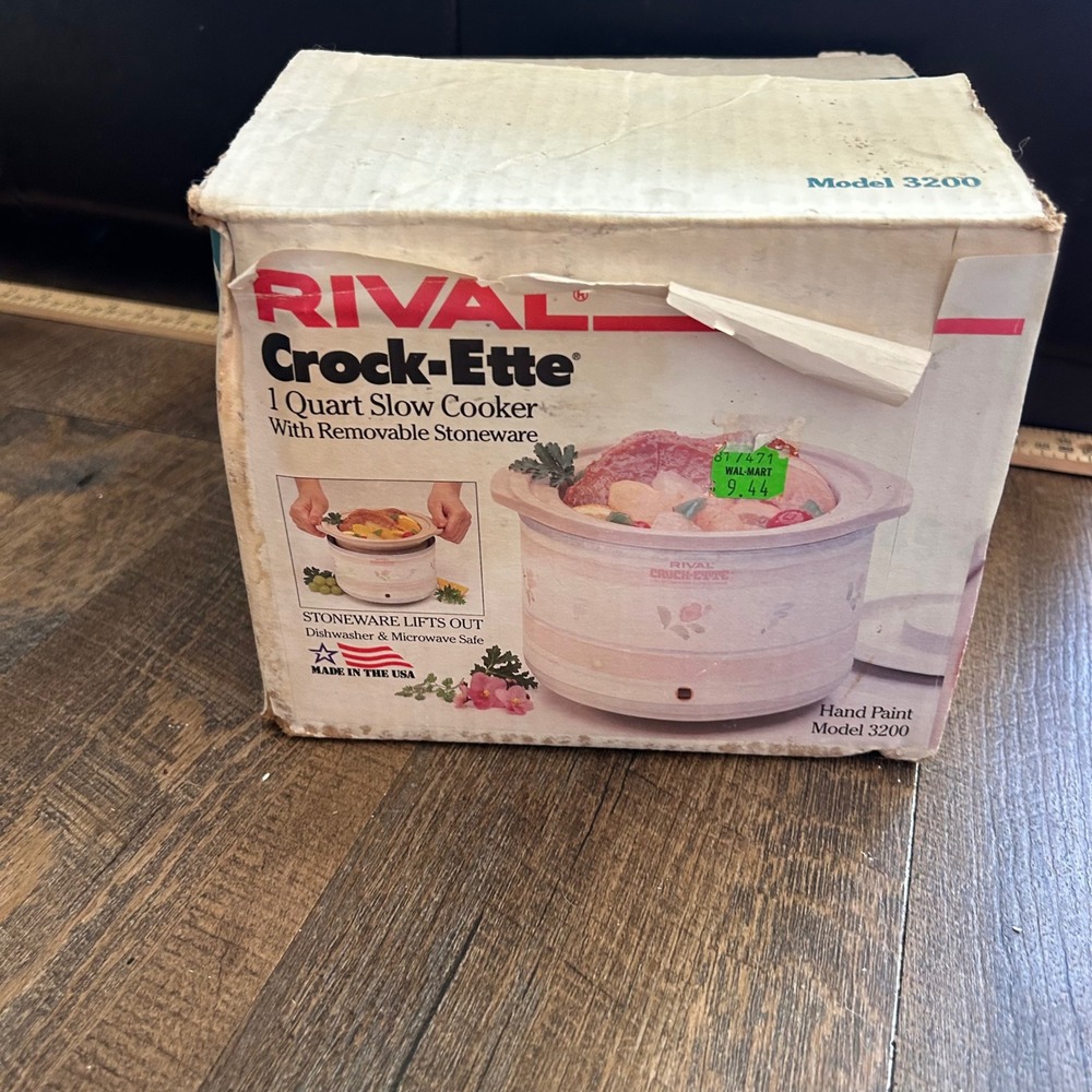 Rival Crock-Ette 1 Quart Slow Cooker Model 3200 Vintage Floral Made in USA